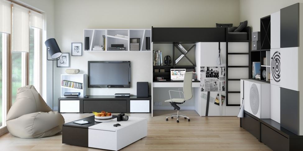 MULTI wohnzimmer QMM MULTI Hochbett